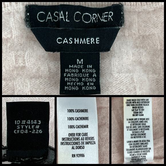 Casual Corner 100% Cashmere Short Sleeve Crew Pullover Sweater Baby Pink Medium - Picture 7 of 11